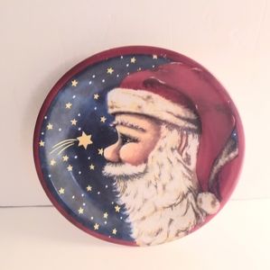 Nantucket Old World Santa Claus Plate with Nightime Sky and Stars